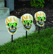 Solar Halloween Ghost Head Lights Glowing Skull Horror Ornament