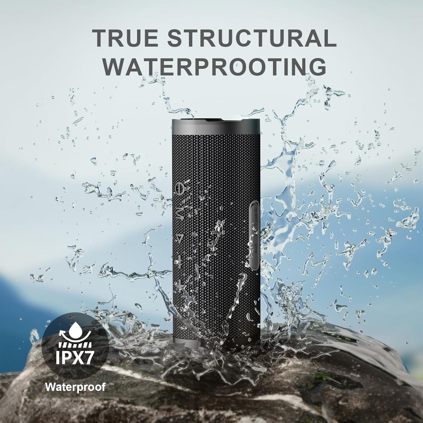 Vanzon V40 Bluetooth Speakers, Portable Wireless Speaker V5.0 with 24W Loud Stereo Sound, 24H Playtime, TWS & IPX7 Waterproof, Suitable for Travel, Home and Outdoors