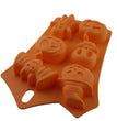 Silicone Cake Mould 6 Hole Halloween Ghost Festival Doll Pumpkin Skull