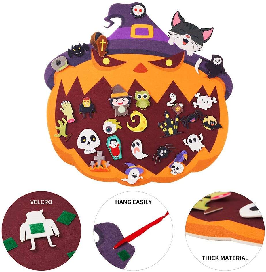 Halloween Decorative Felt Stereo Accessories DIY Pumpkin Cat
