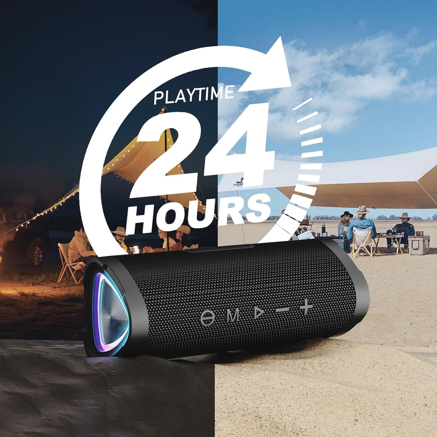 Vanzon V40 Bluetooth Speakers, Portable Wireless Speaker V5.0 with 24W Loud Stereo Sound, 24H Playtime, TWS & IPX7 Waterproof, Suitable for Travel, Home and Outdoors