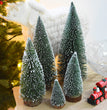 Mini Christmas Tree with Pine Needles Flocking Christmas Tree with White Cedar Tabletop Small Christmas Tree Tabletop Decoration
