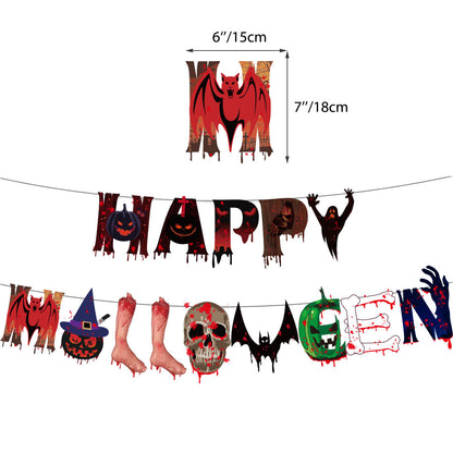 Halloween Banner Hanging Flag Horror Holiday Party Scene Decoration