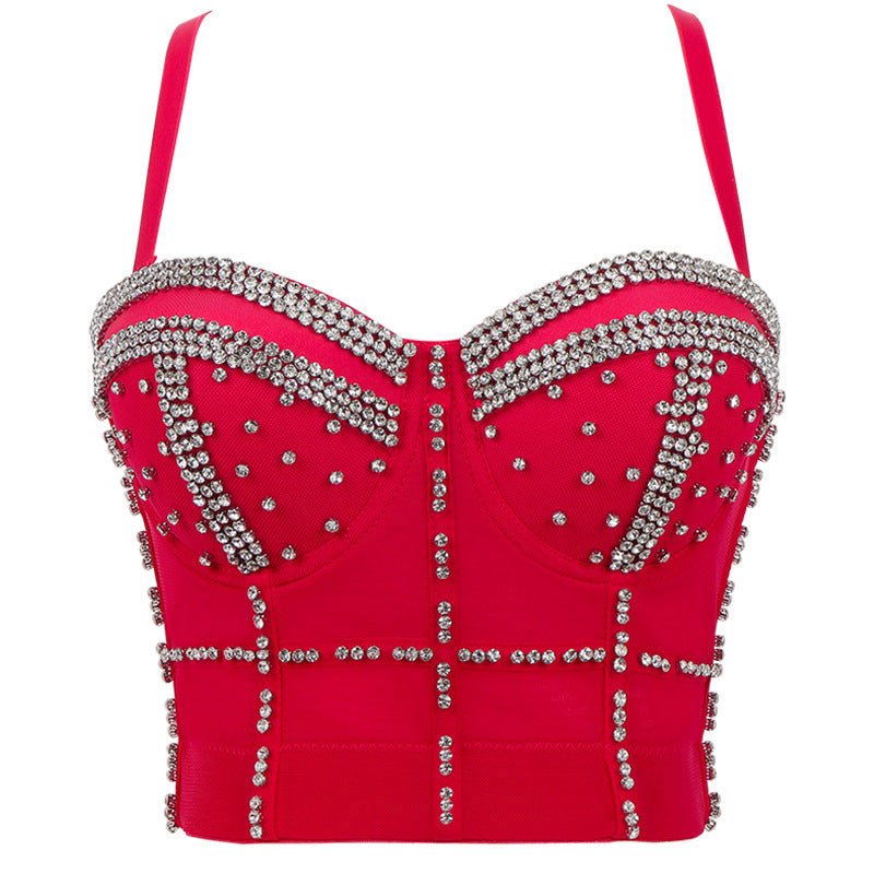 Denim Beaded Tube Top Body Sculpting Costumes