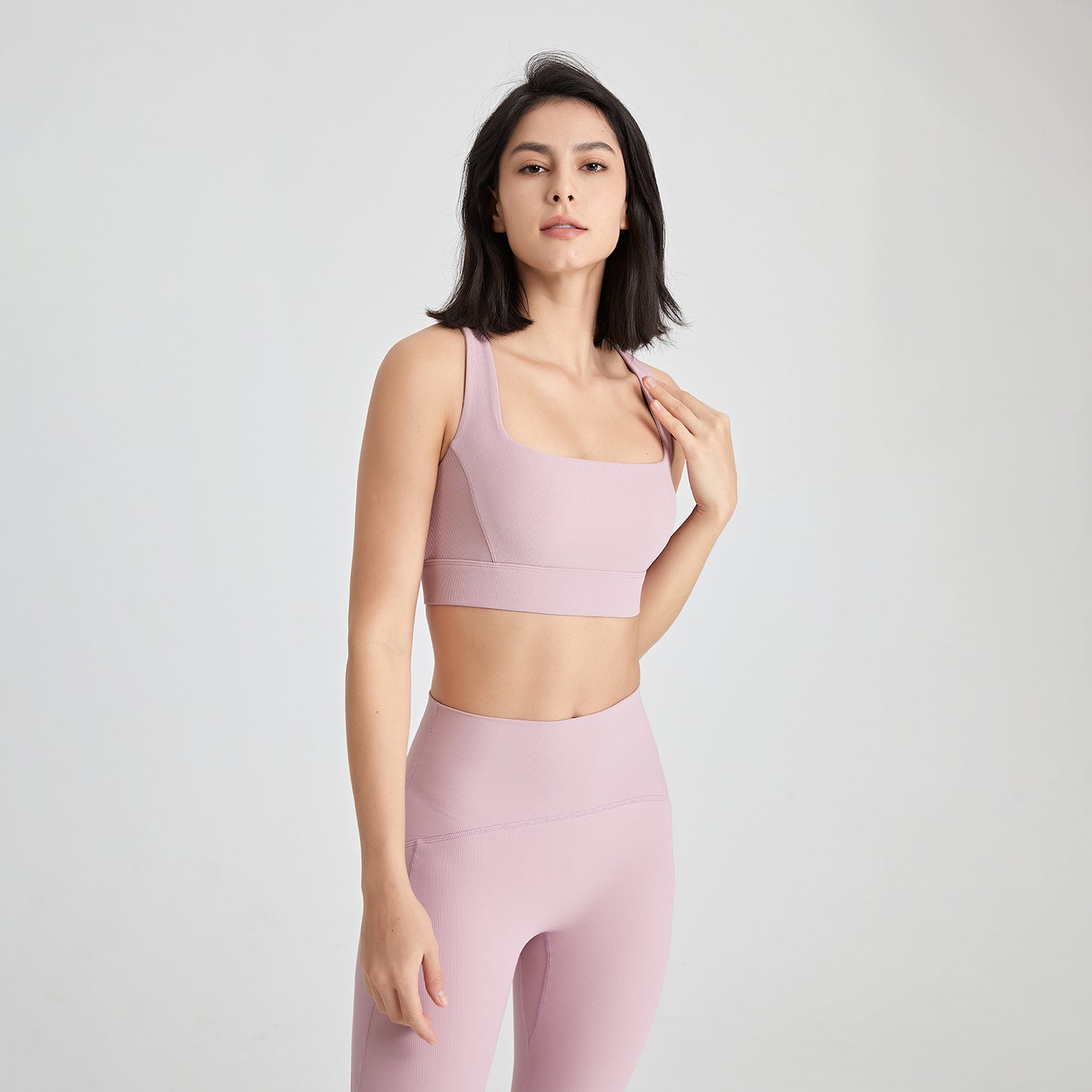Back U Collar Shockproof Sports Underwear Naked Women Sense Vest Push-up Yoga Clothes Bra