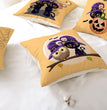 Halloween Linen Cute Cartoon Printed Kitten Pumpkin Head Pillow Cover