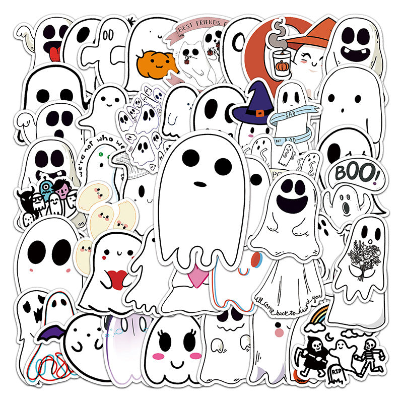 50 Halloween Doodle Stickers Laptop Water Cup Refrigerator Sticker Waterproof