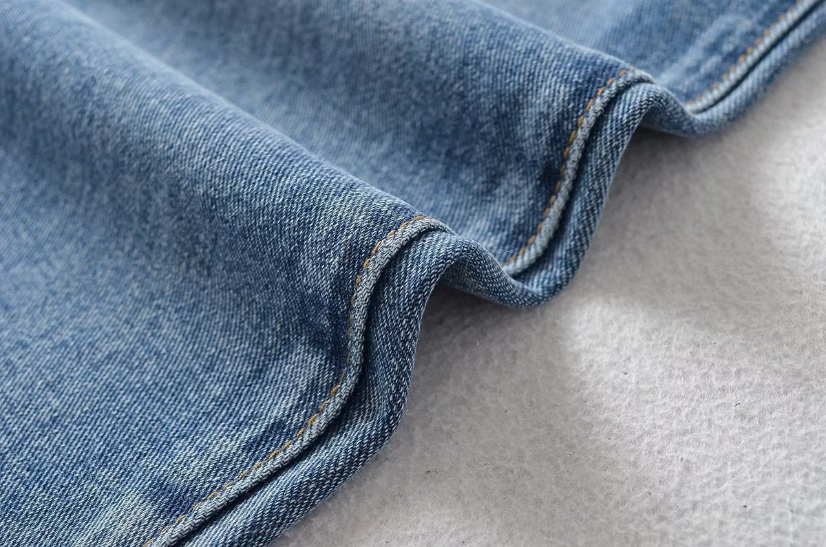 New High Waist Drawstring Ribbon Casual Loose Straight Jeans