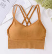Sexy Women Tops Back Cross Strap Tank Top Push up Running Sports Bra Breathable Soft Fitness Beauty Solid Color Yoga Bra