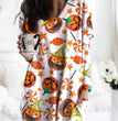 Halloween Theme Multicolor Printed Long-sleeved Women's T-shirt
