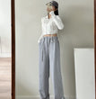 High Waist Drooping Drawstring Mop Slightly Spicy Sweatpants Sports Pants Female Loose Wide-leg Pants For Women
