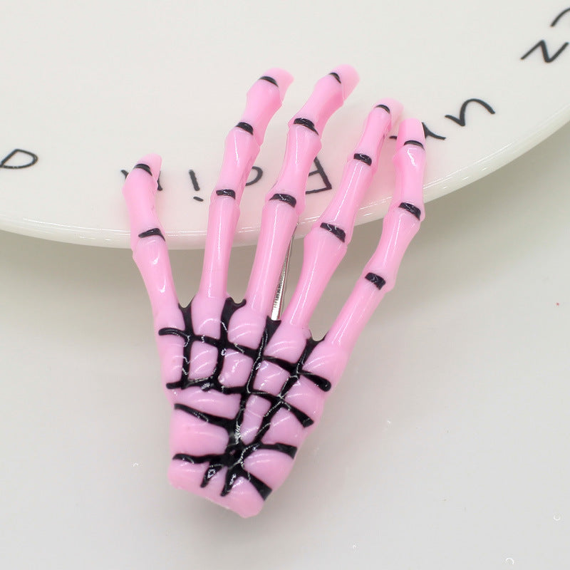 Halloween Skull Hand Claw Fluorescent Hairpin