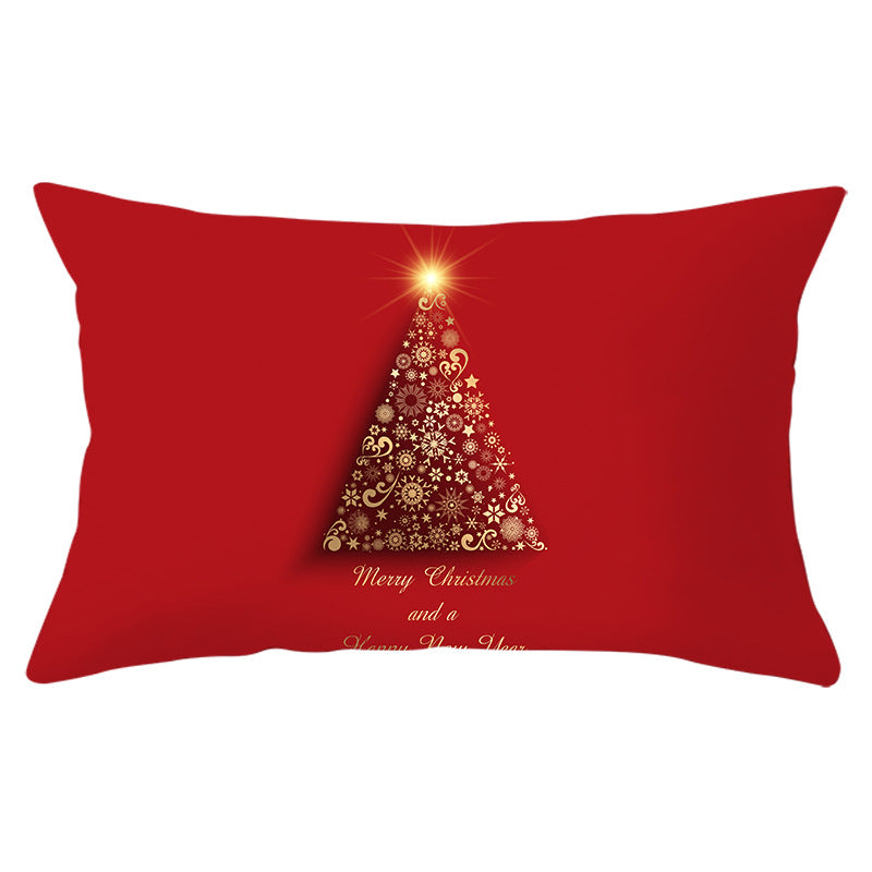 Christmas peach leather pillowcase