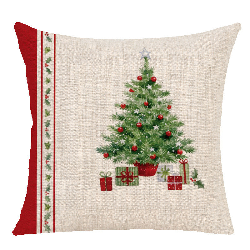 Christmas linen pillowcase