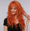 Women's Fashion Halloween Wig Orange Small Volume Qi Bangs Mechanism Headgear