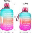 Gallon Water Bottle - 128 Oz, Leak Proof Lid with Time Markers for Gym
