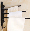Oil Rubbed Bronze Swing Out Towel Racks for Bathroom Holder Wall Mounted Towel Bars with Hooks 3-Arm