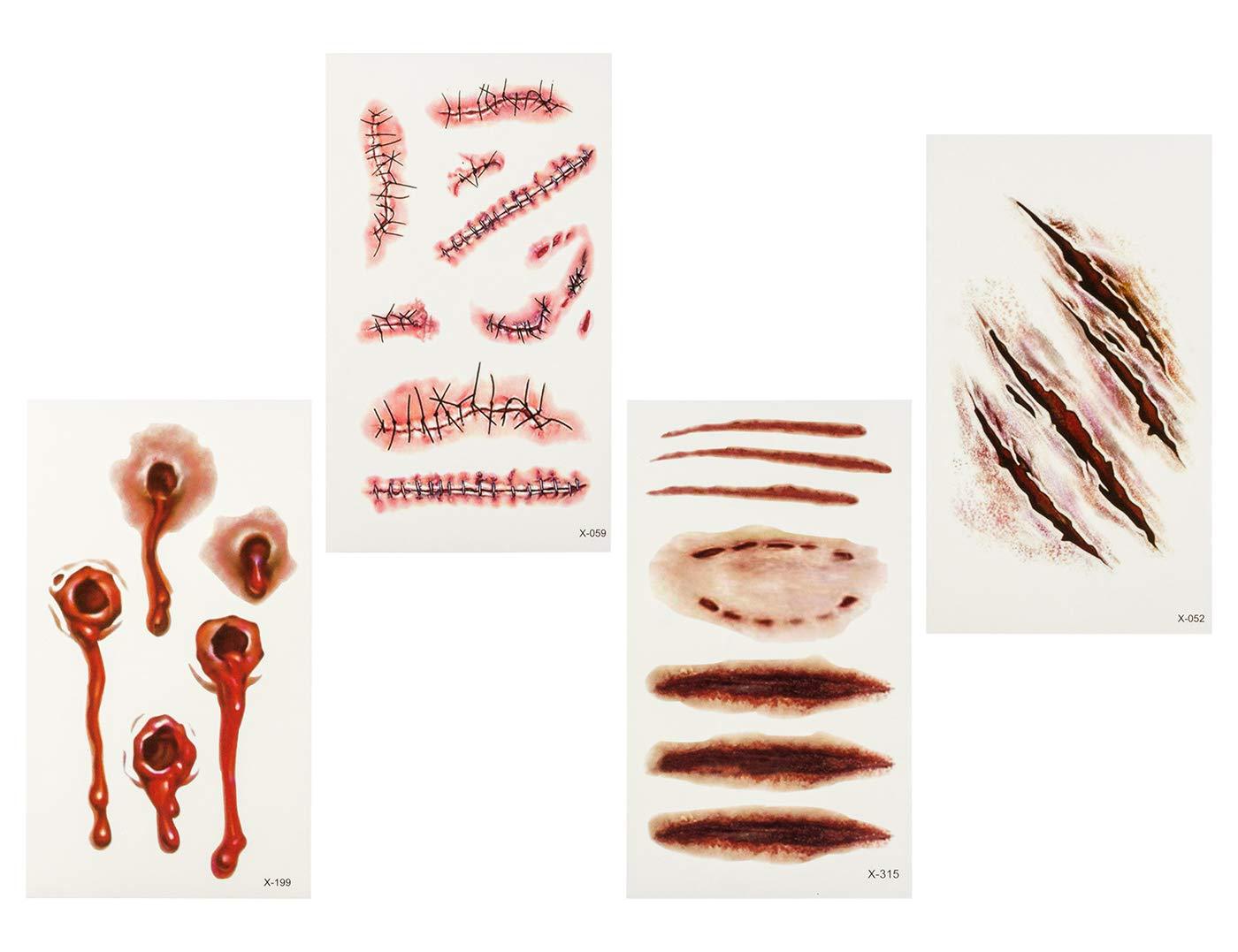 Halloween New Scar Tattoo Stickers Wound