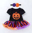 Halloween Pumpkin Short Sleeve Romper