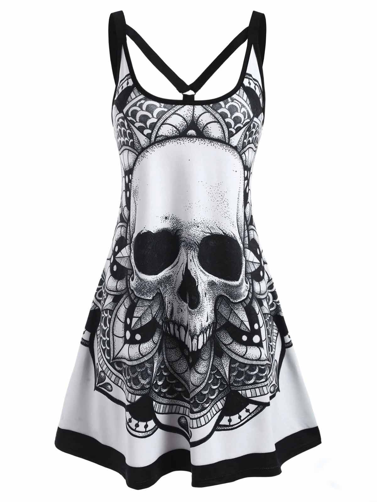 Fashion Halloween Print Sleeveless Dress