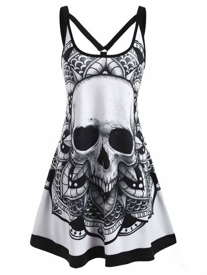 Fashion Halloween Print Sleeveless Dress