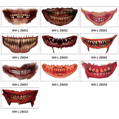 Halloween Mouth Tattoo Stickers Party Horror