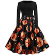 Halloween New Round Neck Elegant Party Print Dress