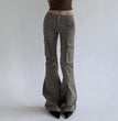 Loose Leisure Workwear Pocket Slimming Low Waist Straight-leg Pants Women