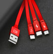 Telescopic three-in-one charging line mobile phone multi-function multi-head