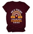 Pumpkin Love Rainbow Halloween Short Sleeve T-Shirt