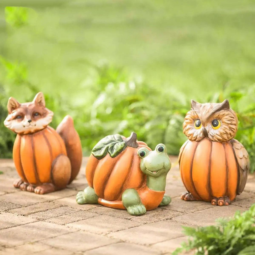 Halloween Animal Avatar Pumpkin Body Statue Resin Crafts Home Garden Study Decoration