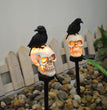 Solar Resin Halloween Crow Skull Outdoors