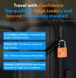 TSA Approved Luggage Locks, Ultra-Secure Dimple Key Travel Locks with Zinc Alloy Body