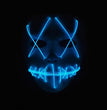 Halloween Horror Slit Mouth And Crosseye LED Plastic Glowing Mask