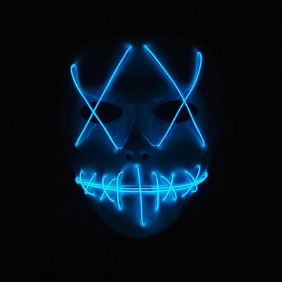 Halloween Horror Slit Mouth And Crosseye LED Plastic Glowing Mask