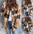 Halloween Check Print Long Sleeve Pocket Blouse