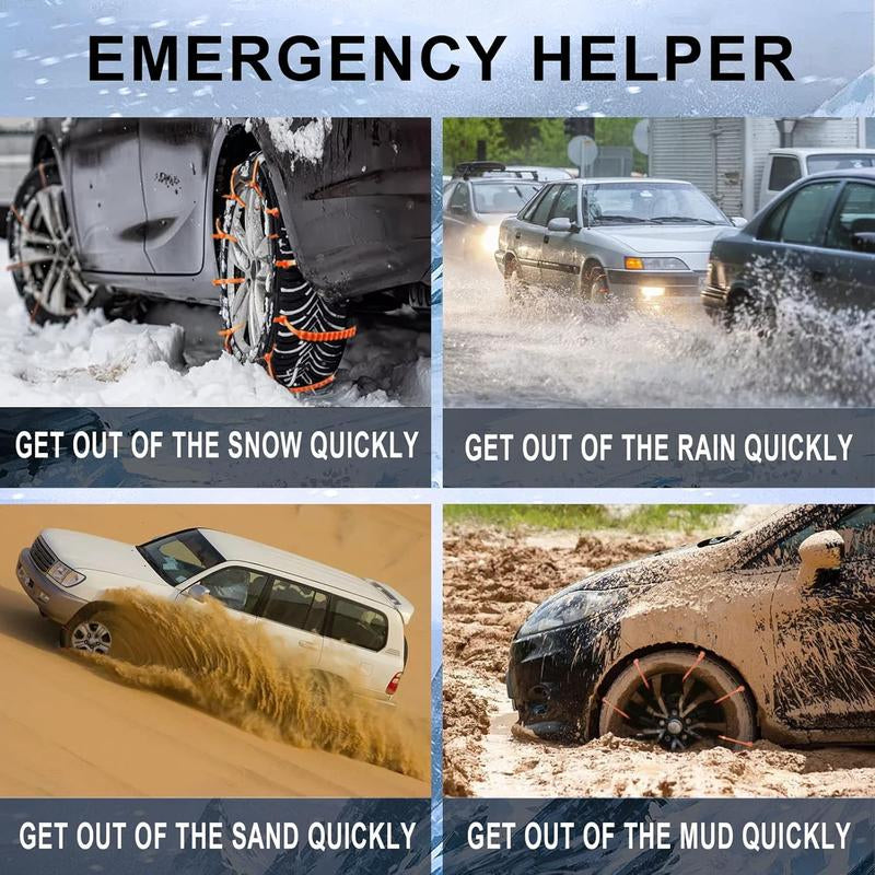 Reusable Snow Tire Chains for Trucks & Suvs,Emergency Anti-Skid Traction Chains,Heavy Duty Plastic Wheel Cables for Winter Driving on Snow/Ice & Muddy Roads