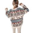 Women's Fashion Round Neck Loose Christmas Theme Jacquard Long Sleeve Sweater