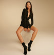 High Waisted Zippered Cardigan Insulation Jumpsuit