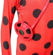 Kids Ladybug Costume Dress Up Cosplay Black Spot Red Jumpsuit 5Pcs Sets For Halloween Carnival Masquerade Fantasy