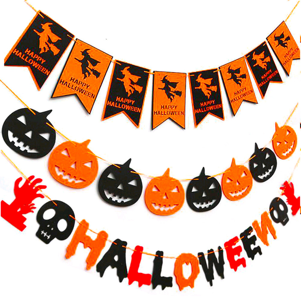 Halloween Double-layer Felt Cloth Holiday Party Shopping Mall Store Window Ornaments