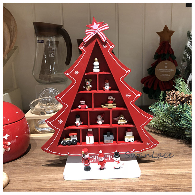 Combination Three-dimensional Pendant Villain Wooden Christmas Tree Ornament