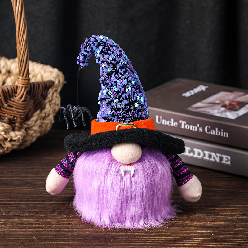 Halloween Dwarf Ornament Spider Faceless Doll