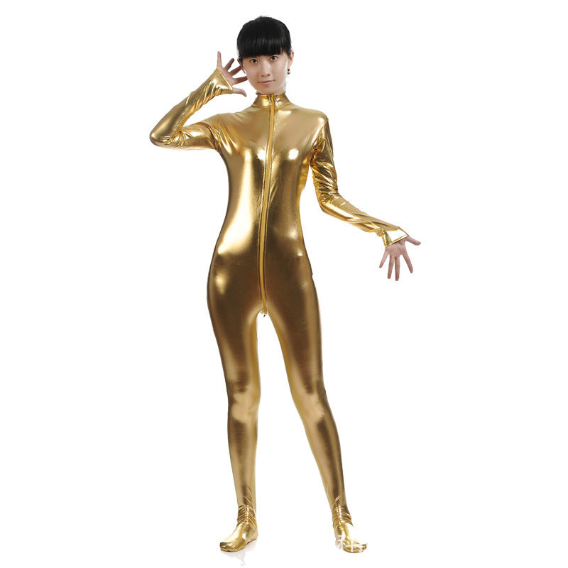 Front Zipper Headless Turtleneck Stage Costumes