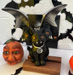 Amazon Halloween Cross-border New Arrival Dark Evil Bat Wings Three-head Cat Resin Crafts Decoration Ornaments