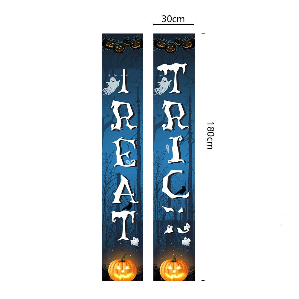 Halloween Couplet Undead Horror Skull Party Decoration Porch Flag