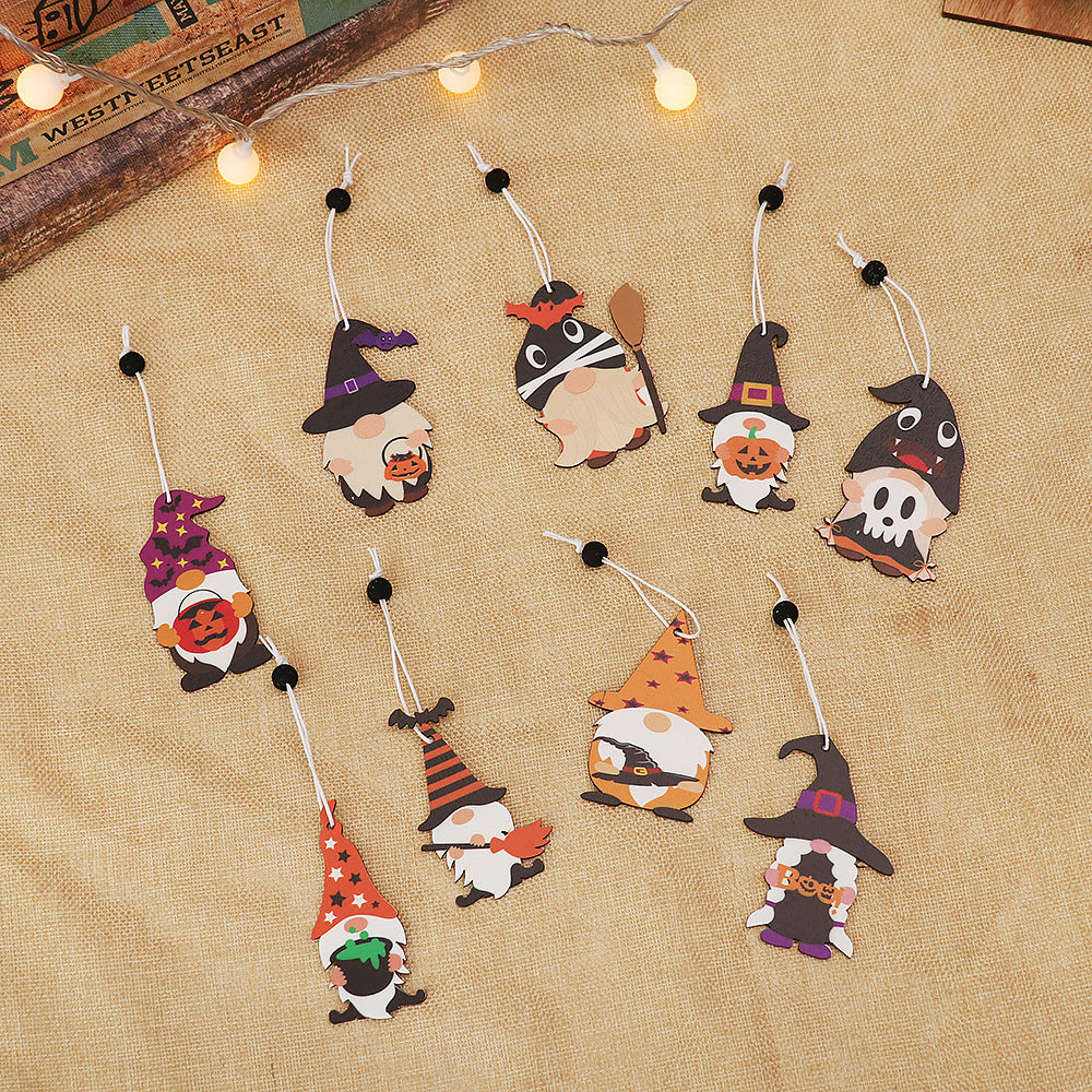 Halloween Decoration Cartoon Doll Wooden Pendant
