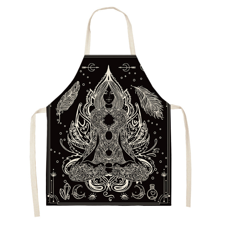 Halloween Skull Printed Cotton And Linen Apron