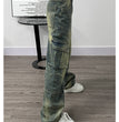 Deconstructed Design Washed Jeans For Women