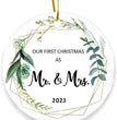2023 Christmas Round Wooden Plaque Hanging Decoration Cross-border Christmas Hanging Decoration Souvenir